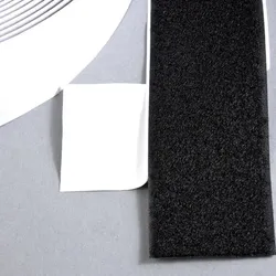 Flauschband selbstklebend auf Rolle mit 25 m 50 mm | schwarz, Nylon, Polyester