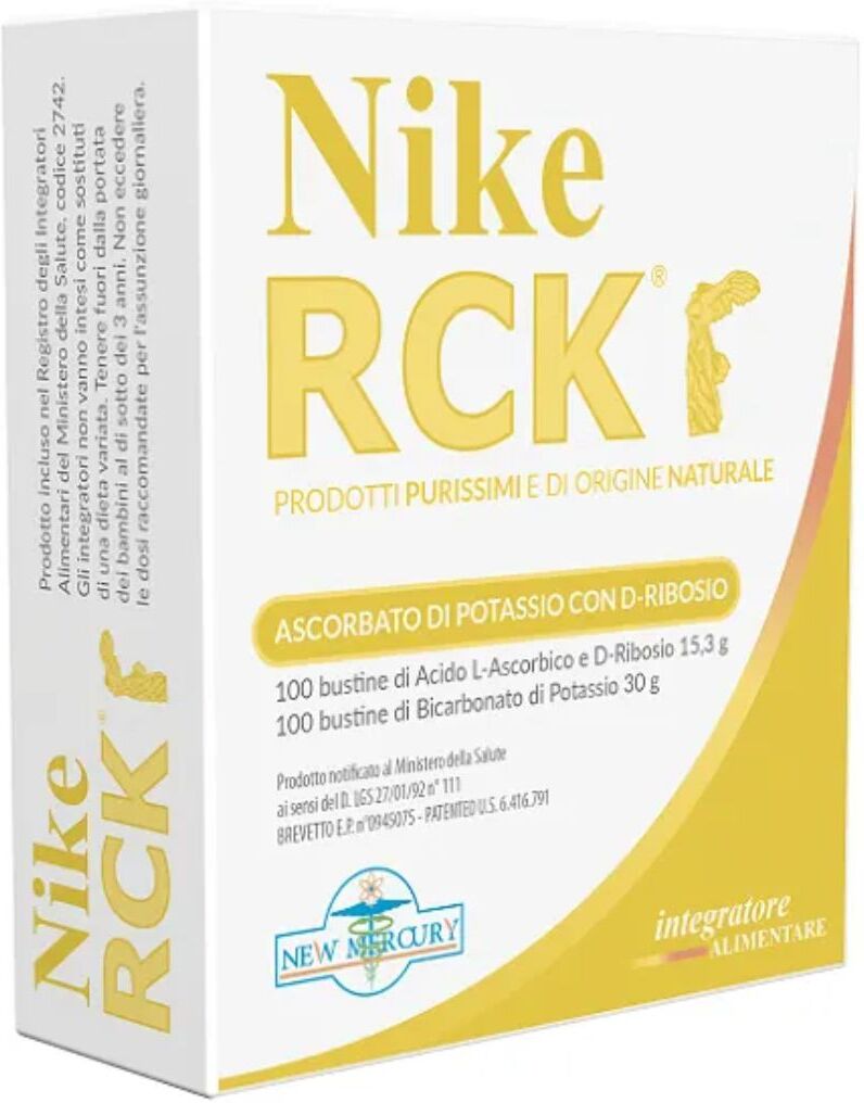 NEW MERCURY Srl Nike RCK Ascorbato K+Ribosio Integratore Antiossidante, 100+100 Buste