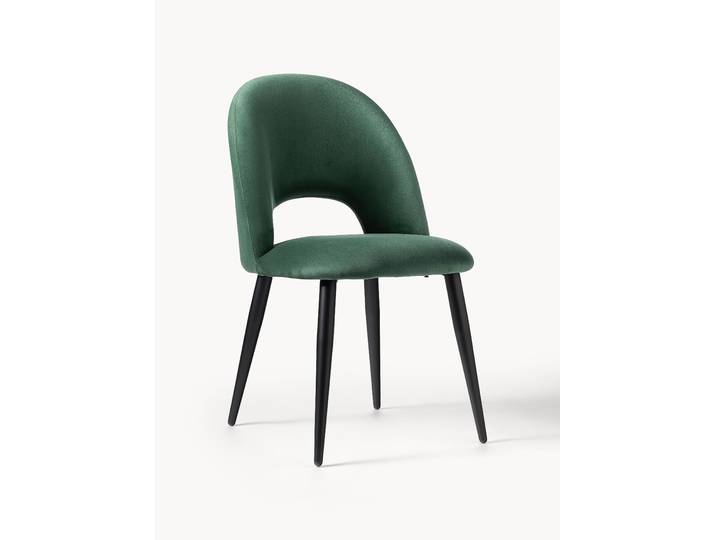 Chaise rembourrée en velours Rachel