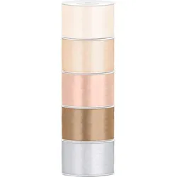Satin Geschenkband 38mm 5 Farben je 25m lang creme elfenbein gold silber Schleifenband Geschenkverpackung Geburtstag Hochzeit Weihnachten