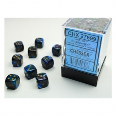 Chessex Würfel - 12mm - Lustrous Shadow/gold (Würfelset 36 x W6) 292704