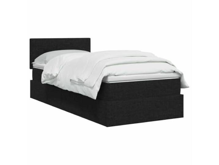 PUGYNBK LED-Aufbewahrungsbett, 90 x 200 cm, Schwarz Elevación Gas, verstellbares Kopfteil, 78/88 cm, Federmatratze, Stoff