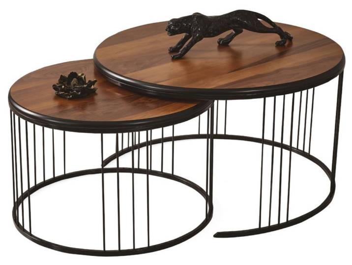 JVmoebel Satztisch Exklusiv Couchtische Wohnzimmer Rund Holz Minimalismus Komfort Modern, Made in Europa