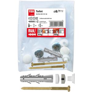 Tox Schrauben-Dübel-Set 04510136, Toilet, 8x40mm Universaldübel & Schrauben, 10-teilig