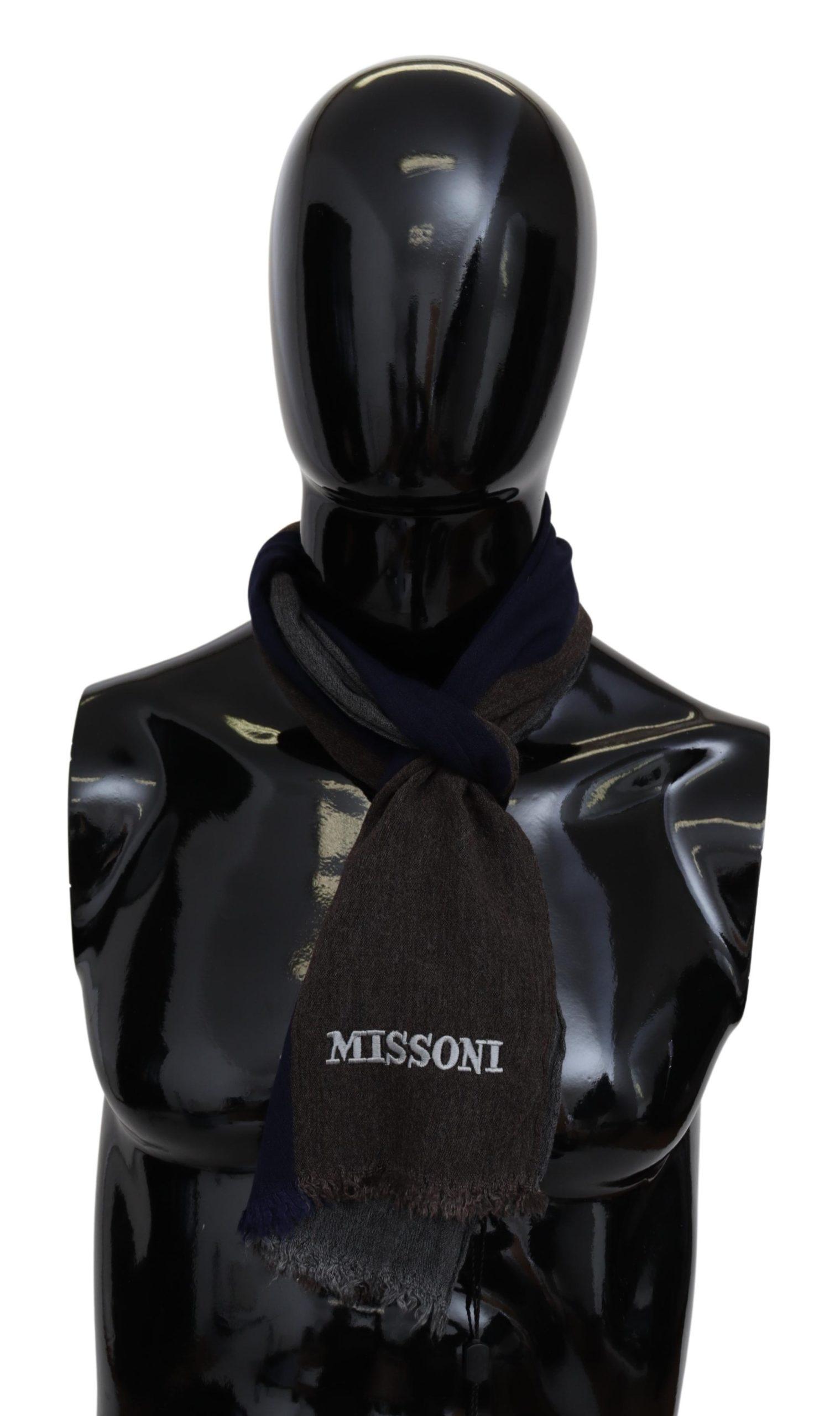 Missoni Heren Multicolor Gestreepte Wollen Unisex Wikkel Sjaal met franjes