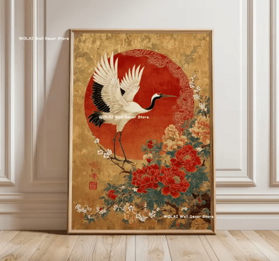 Inspire Picks Japanese Koi Fish Zen Canvas Wall Art Forest & Sun Abstract Peaceful Decor 5 50x75cm Unframed