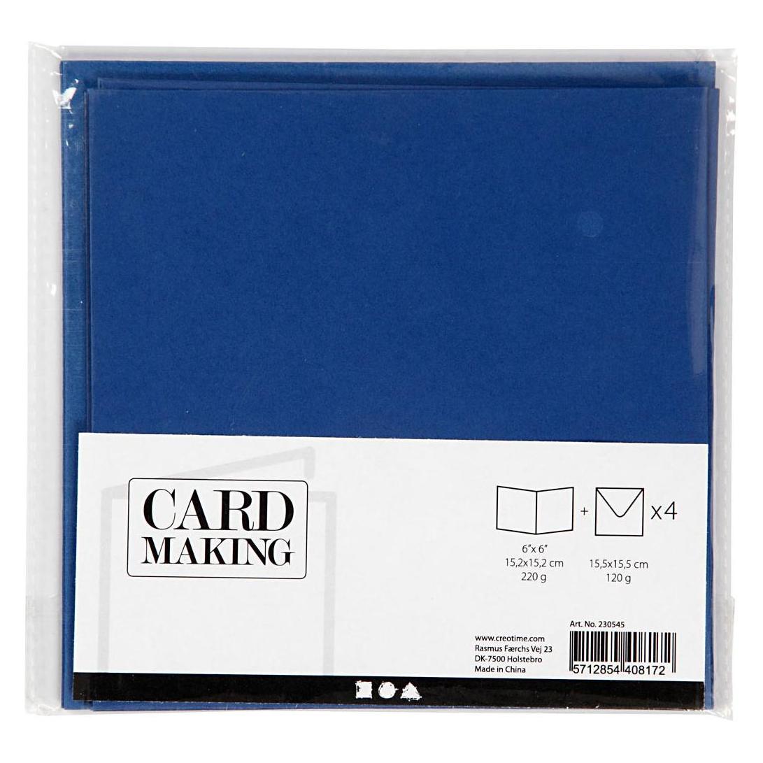 Creativ Company Karten und Umschläge Blau, 4 Stk. (4 Stk.) (5712854408172)