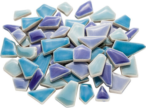 Flip Keramik-Mosaik mini, blau-mix, 10–20 mm, 200 g