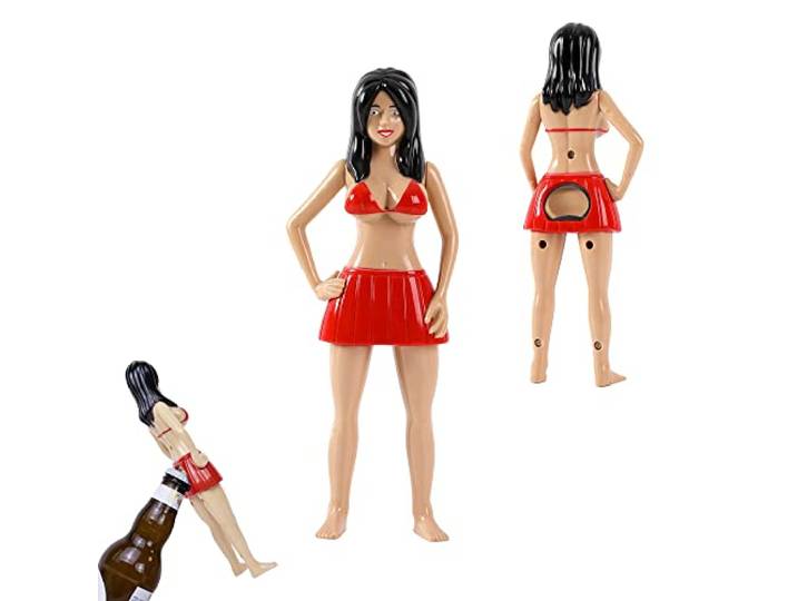 I-TOTAL - Flessenopener Van Kunststof, Grappige Flesopener/Flesopener, Perfect Voor een Buitengewoon Cadeau (WOMAN)