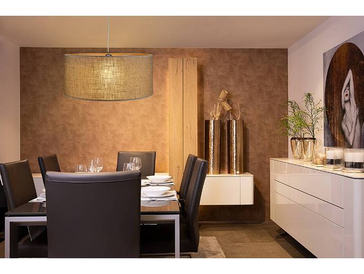 home24 Hanglamp Ø 55cm beige linnen E27