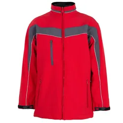 Softshelljacke "PLALINE" - XXL - rot/schiefer/schwarz