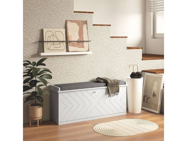 Banc de rangement pour chaussures - 100x26x44 5 cm - Assise rembourrée - Étagère modulable - Capacité 10 paires