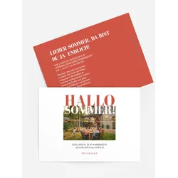 Einladungen zum Sommerfest selbst gestalten mit Spruch und Fotos im Onlinedesigner bei Meine-Kartenmanufaktur.de