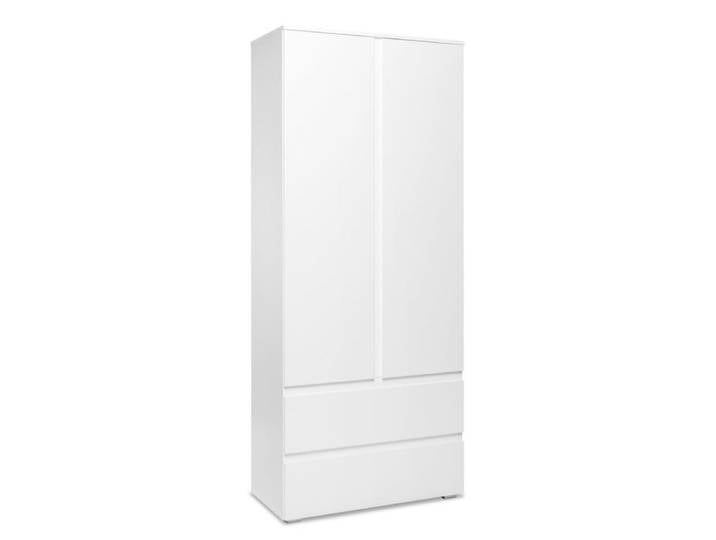 Armoire 2 portes 2 tiroirs L. 80 cm LUMIA blanc