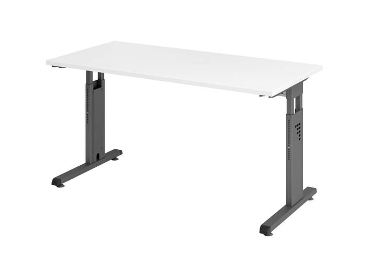 Schreibtisch Office weiss 2 mm ABS-Kante B 140 T 67 cm - Schreibtisch