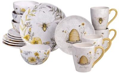 Certified International Bee Sweet 16-piece Dinnerware Set (Service for 4)