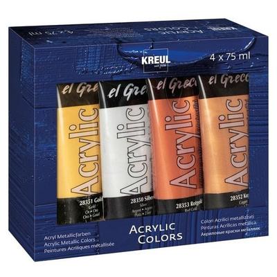 KREUL el Greco Acrylic 75 ml 4er Set Metallic Colors