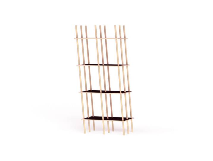 Wackelregal ES Nils Holger Moormann schwarz, Designer Konstantin Grcic, 60x141 cm