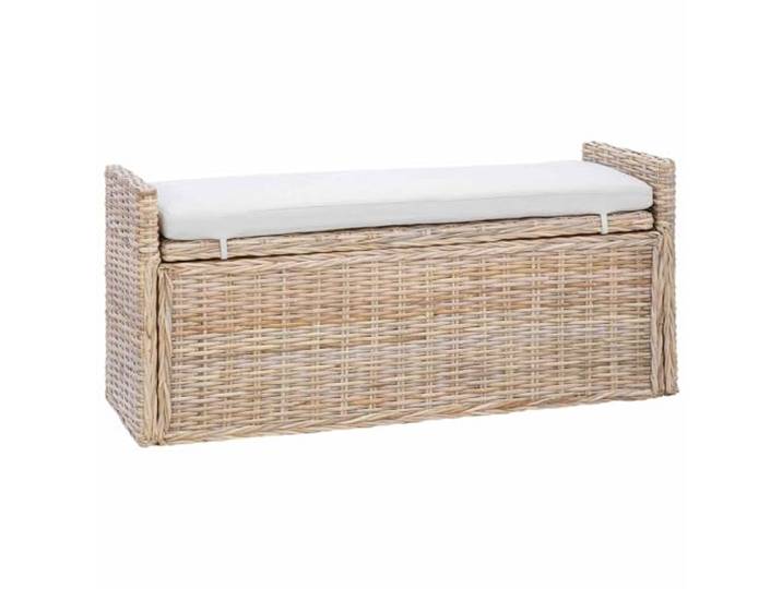 vidaXL Sitzbank mit Stauraum GENDT Natur 110 x 40 x 50 cm Rattan Klare. einfache Linien und minimaler Schnickschnack. Bietet dir sowohl Platz zum Sitzen als auch Stauraum