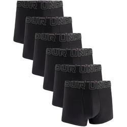 UNDER ARMOUR Herren Boxershorts, 6er Pack - Performance Tech Trunks  Solid 3 in, Stretch, einfarbig Schwarz / L