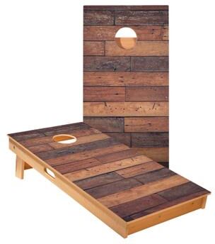 Skip's Garage Horizontal Rustic Wood Cornhole Boards