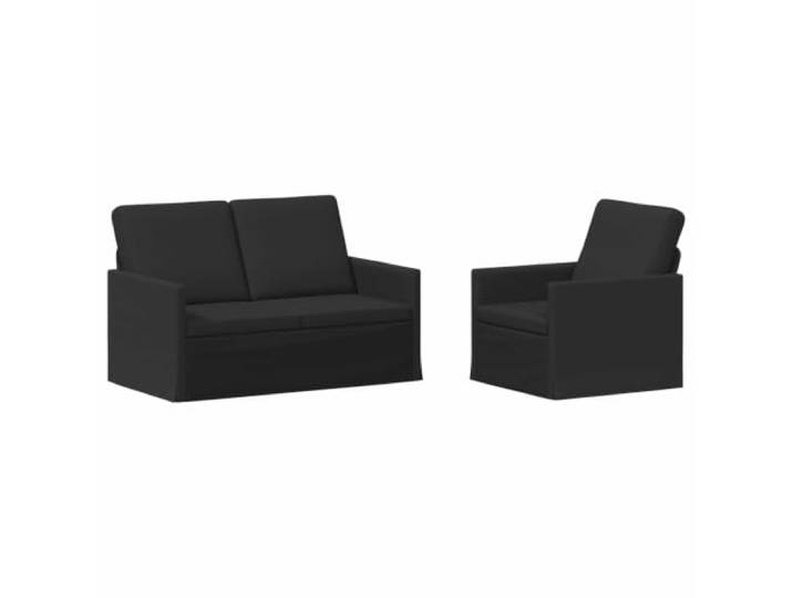 vidaXL Sofa-Set 2 pcs Schwarz Stoff
