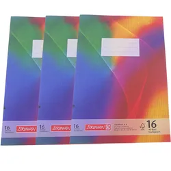 3x BRUNNEN Schulheft A4 – Lineatur 16, Hochkariert, 40 Blatt