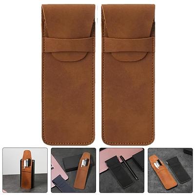 2 Stück Vintage-Stifthülle aus PU-Leder, elegante Füllfederhaltertasche, schützende Aufbewahrungstasche, feine Handwerkskunst