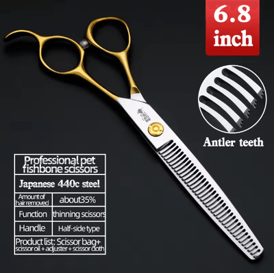 Inspire Picks Sakura Dance Professional Pet Grooming Scissors Set With Japan 440C Steel 6.8 Teeth