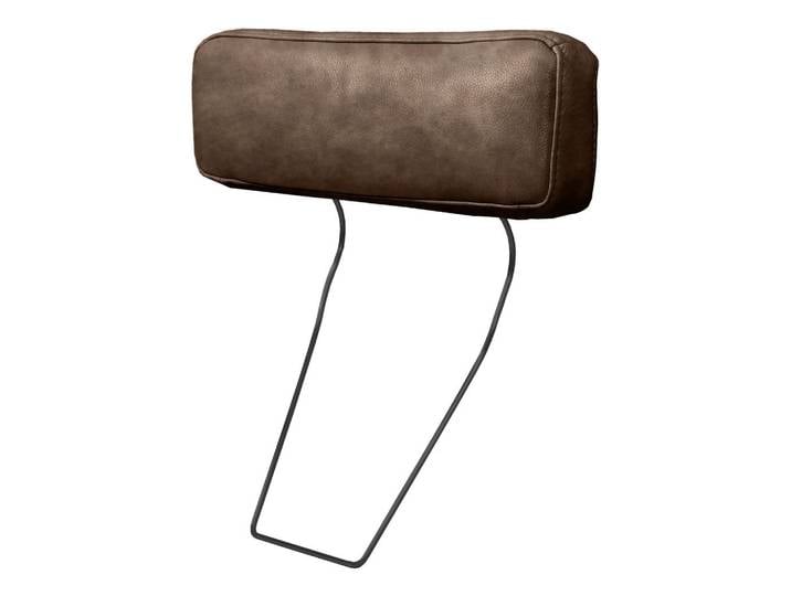 P & B Kopfstütze Spring, Dunkelbraun, Schwarzchrom, Echtleder, Rindleder, 52x17x14 cm, Wohnzimmer, Sofas & Couches