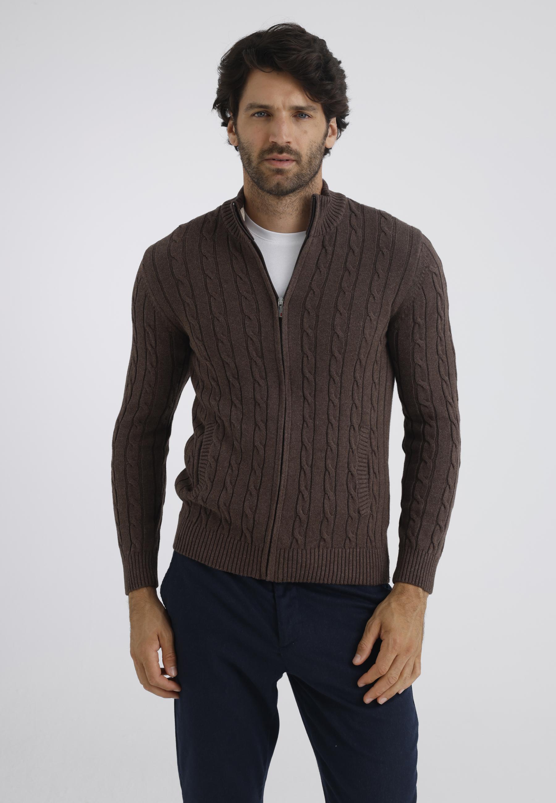 Strickjacke Strickjacke Mit Zopfmuster