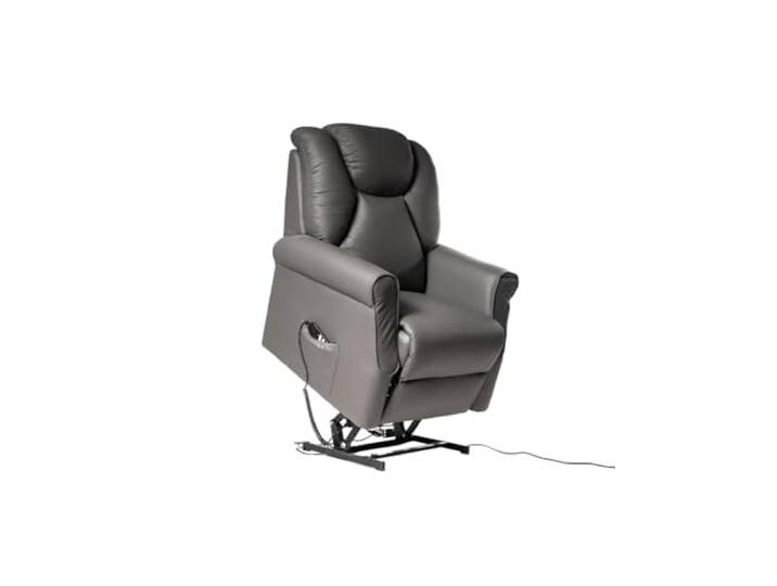 Sime FR-P2 relaxsessel elektrisch Vertikal, 2 Motoren, unabhängig verstellbare Rückenlehne, Fußbrett 2 Räder Flauschige Sitzhöhe 10 cm verstellbar Leder seniorensessel elektrische Sessel Grau
