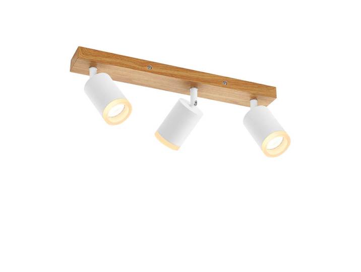 Nettlife Deckenstrahler Recklinghausen 3-flammig 41/6/15 cm, Weiß, Holz, Gu10, 6x15x41 cm, Lampen & Leuchten, Innenbeleuchtung, Spots & Strahler, Wandstrahler