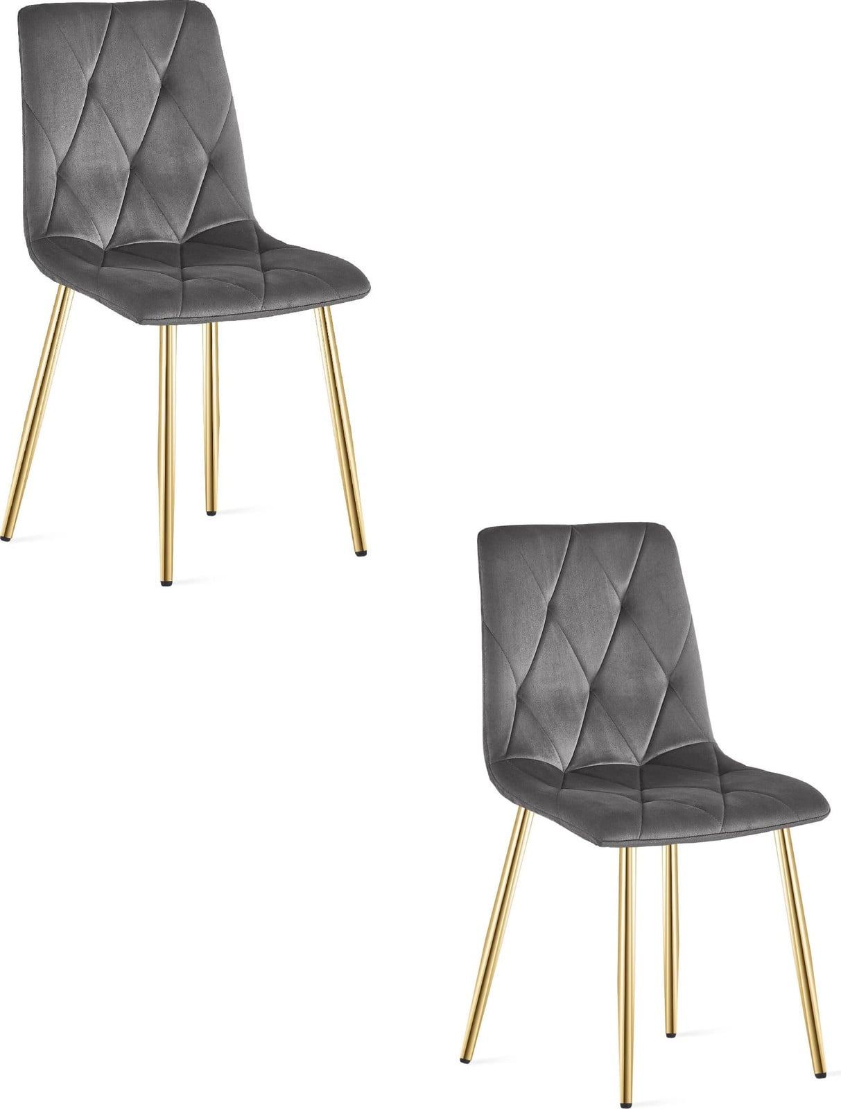 Leobert Fauteuil Libra, donkergrijs fluweel, set van 2