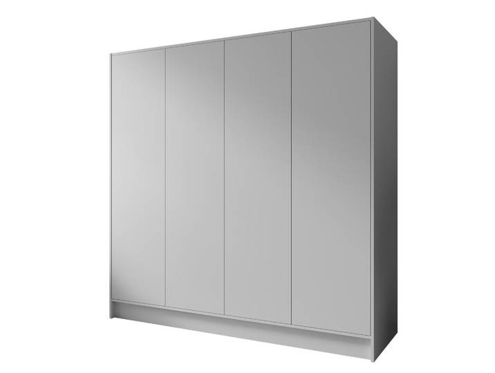 KLEIDERSCHRANK Mono Grifflos im Skandi-Stil, Weiß 200/200/51 cm
