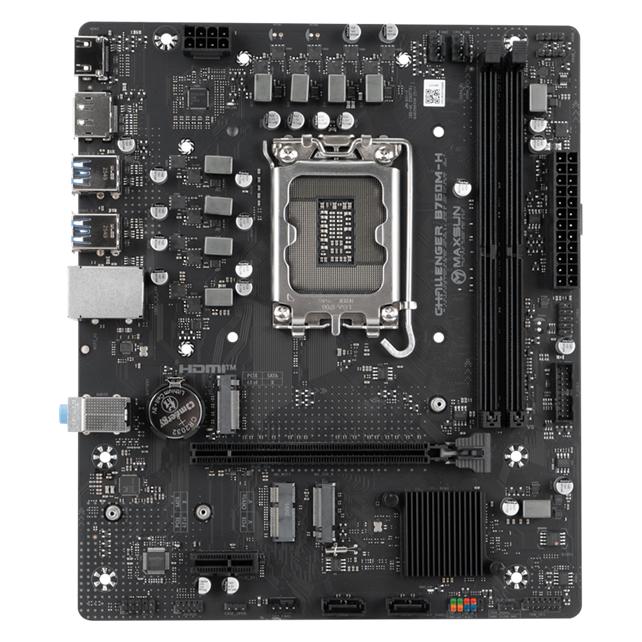 Maxsun MS-Challenger B760M-H WIFI-Mainboard - Intel B760 - mATX - DDR4 3200 MHz - HDMI, DP (LGA 1700, Intel B760, mATX) (ALAMAXMSCHALLENGERB760MHW)
