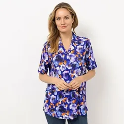 IN-PRINT Bluse, 1/2-Arm Hemdkragen geknöpft Leger weit