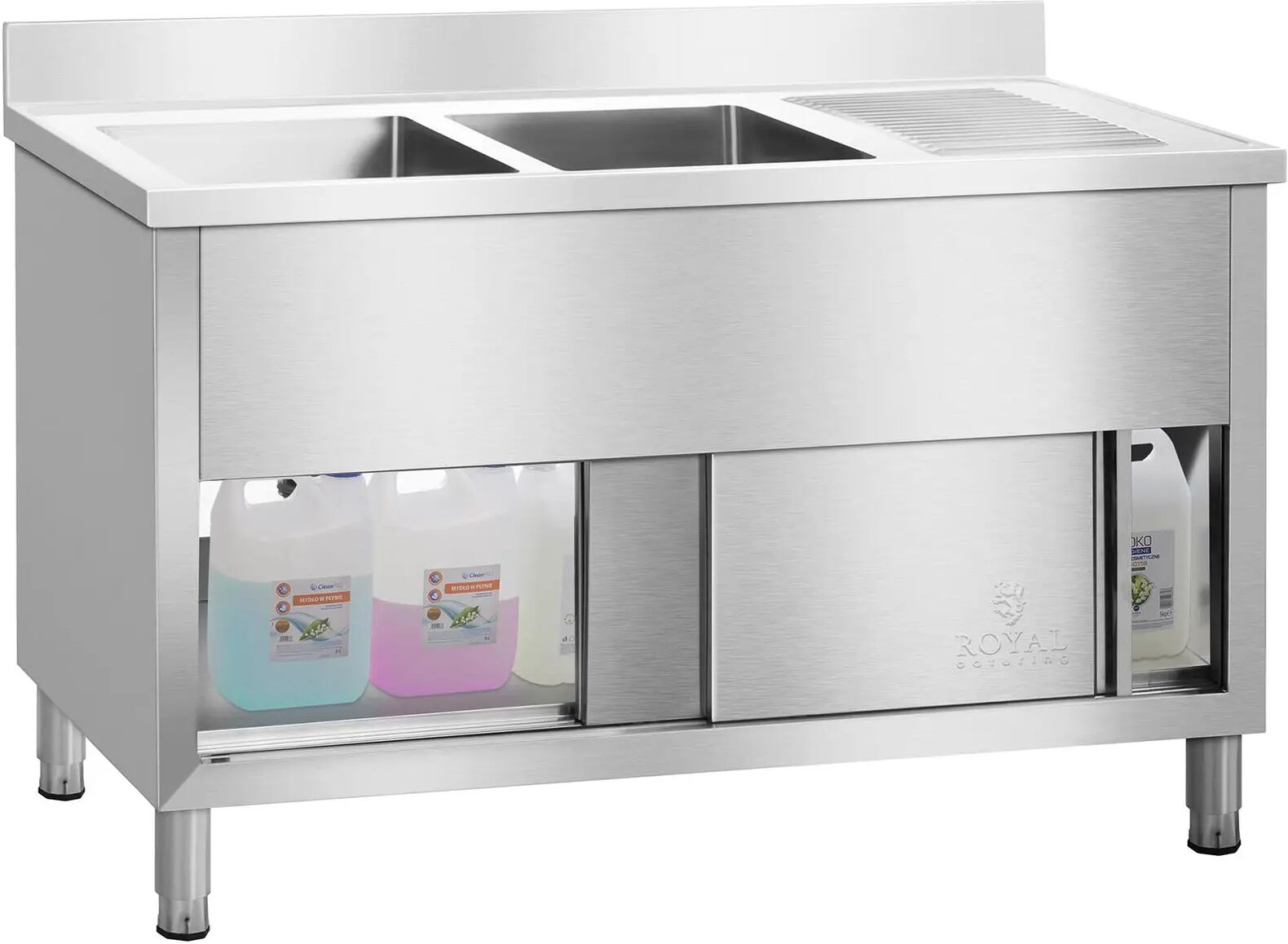 Royal Catering Doppel Spülenschrank - 140 x 60 cm RCHS-1400WS