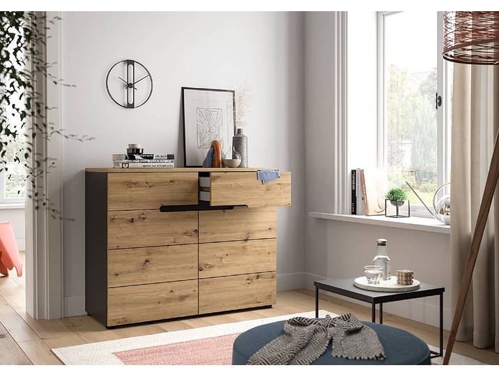 Commode Canu 100 x 81 x 40cm Marron/Gris