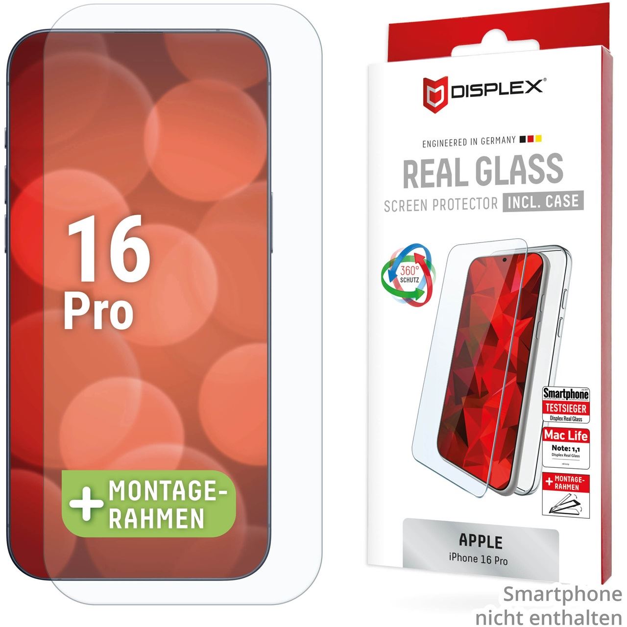 E.V.I DISPLEX REAL GLASS + CASE IPHONE 16 PRO