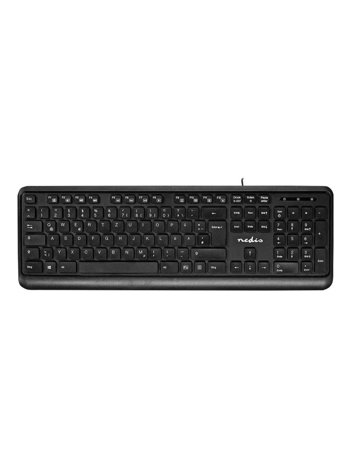 Nedis - keyboard - QWERTZ - German - black - Tastatur - Deutsch - Schwarz