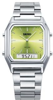 DynamicDeals SKMEI Digital Watch For Men Women, Dual Display Quartz Timepiece, 3Time Luminous Waterproof Fashion Wristwatch green