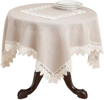 Saro Lifestyle Lace Trimmed Tablecloth