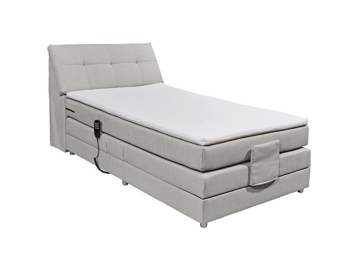 Esposa Boxspringbett, Silber, Kunststoff, H2, 7-Zonen, 120x200 cm, Stoffauswahl, Topper durchgehend, Schlafzimmer, Betten, Boxspringbetten