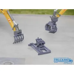 Elbe-Modell 3x Anbaugeräte für Herpa Liebherr Bagger Set Nr. II EM611
