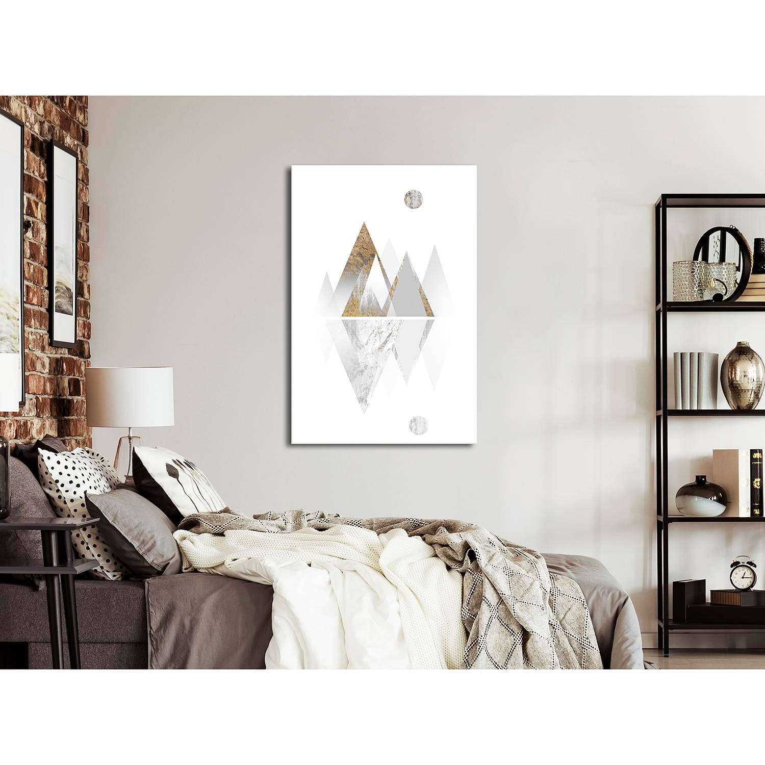home24 Road to the Top Abstract Canvas Wanddecoratie Beige en Wit 40 x 60 cm