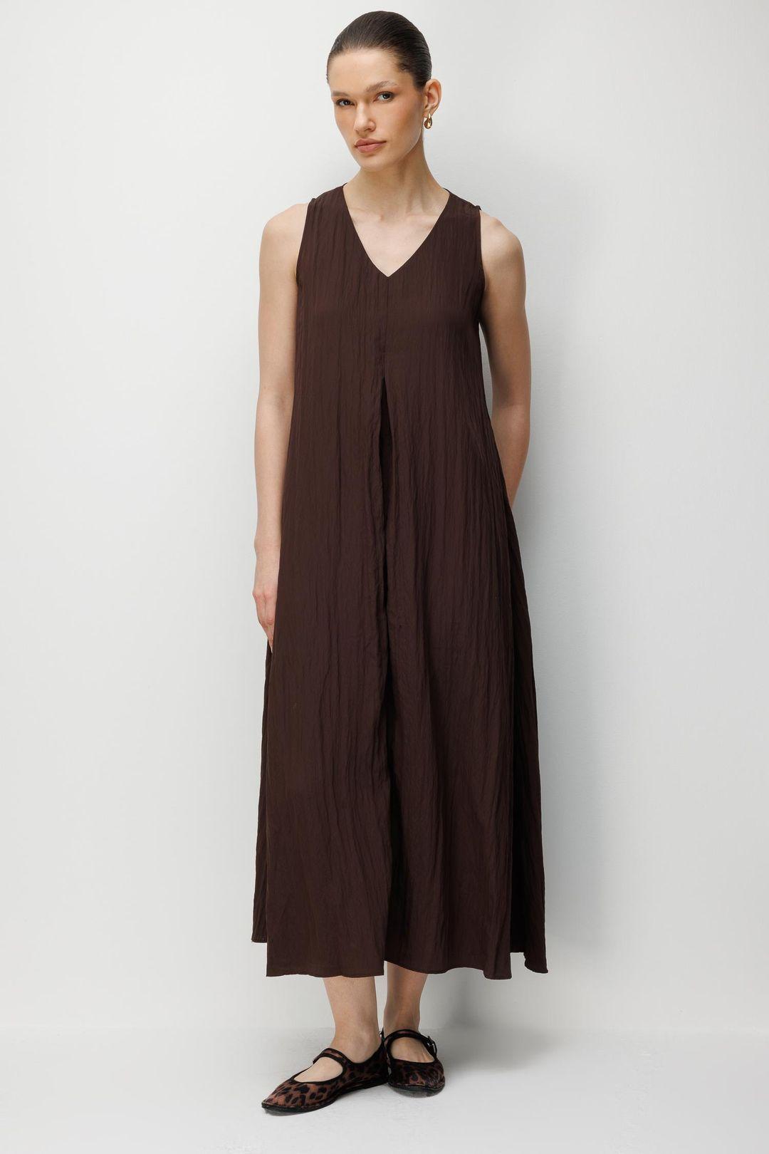 V-Ausschnitt Maxikleid