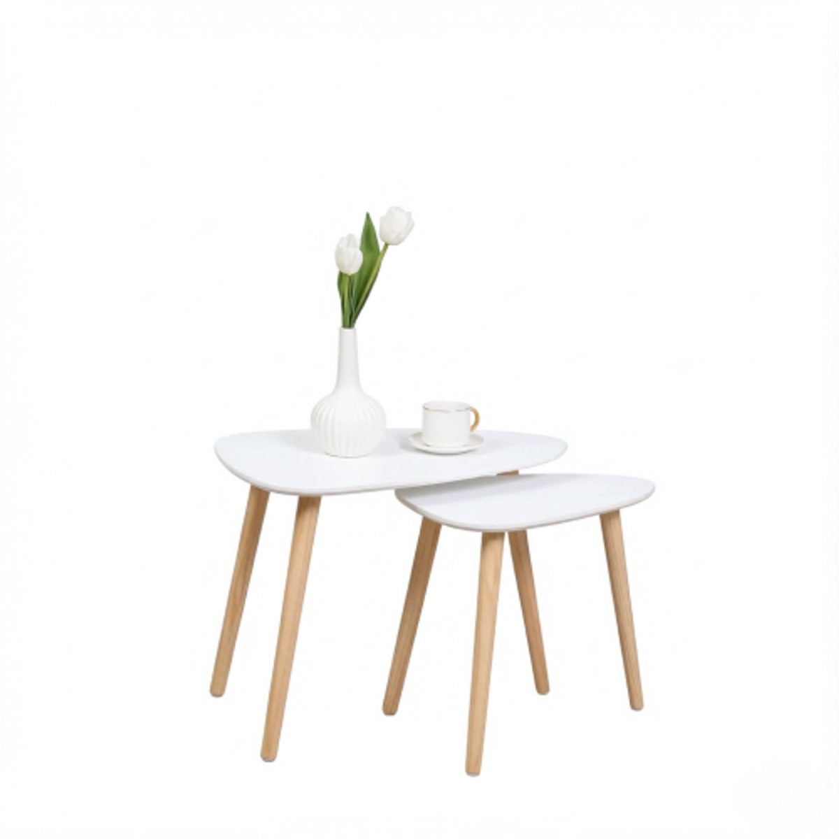 Rolipo Scandinavische Salontafel Set van 2 - Wit - 59,5 cm