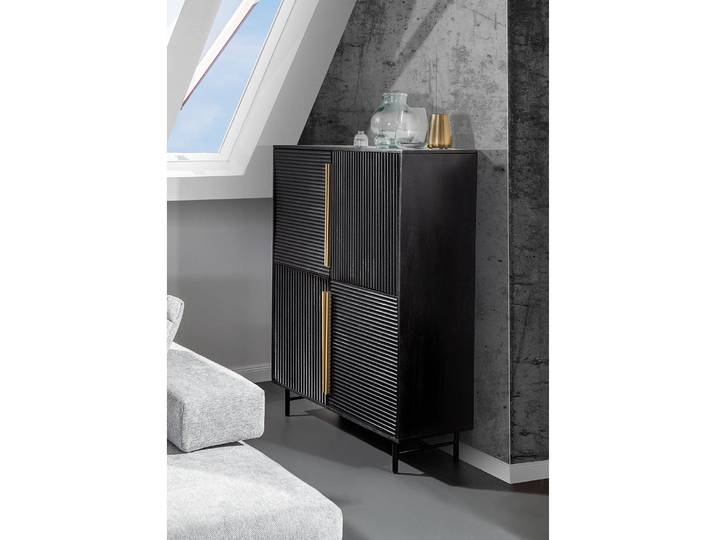 Highboard Soyons 115 x 140 x 42cm Schwarz