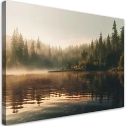 WANDBILD nebel über einem see